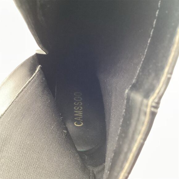 Camssoo Women's Black Croc Patent Leather Stiletto Ankle Booties Size 10 - Picture 4 of 12